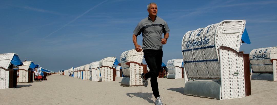 Jogging at the beach